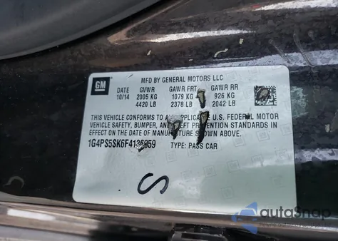 2015 Buick Verano Leather Group from USA, damaged, VIN 1G4PS5SK6F4138059